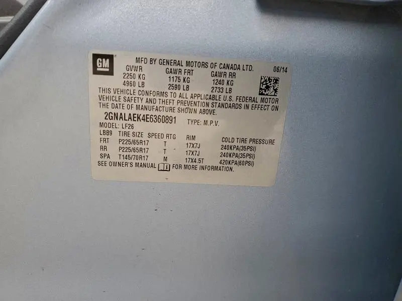 2014 CHEVROLET EQUINOX LS  