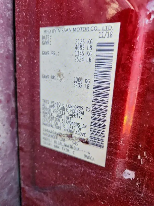 2019 NISSAN MAXIMA S  