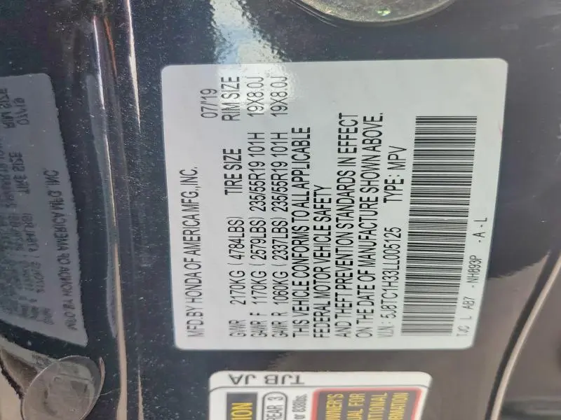 2020 ACURA RDX   