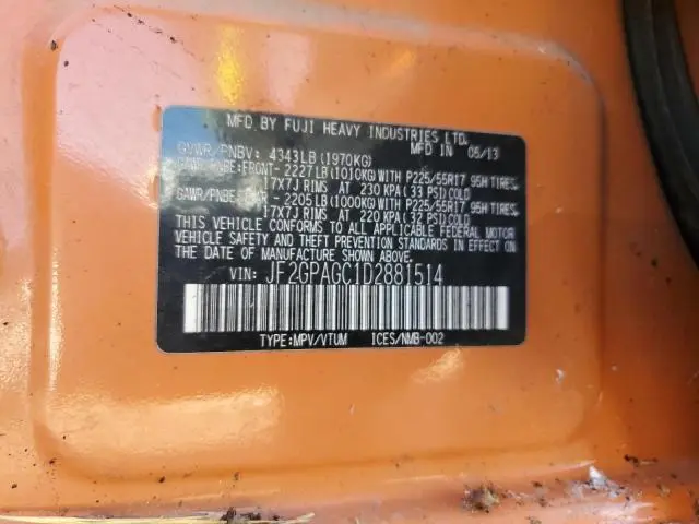2013 SUBARU XV CROSSTREK 2.0 LIMITED  
