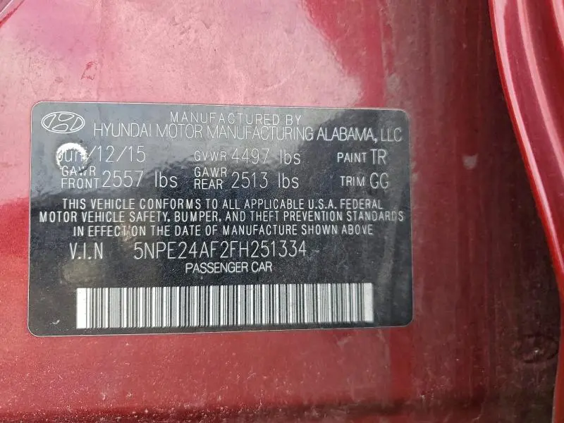 2015 HYUNDAI SONATA SE  