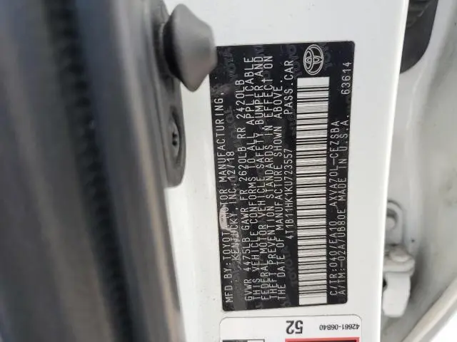 2019 TOYOTA CAMRY L  