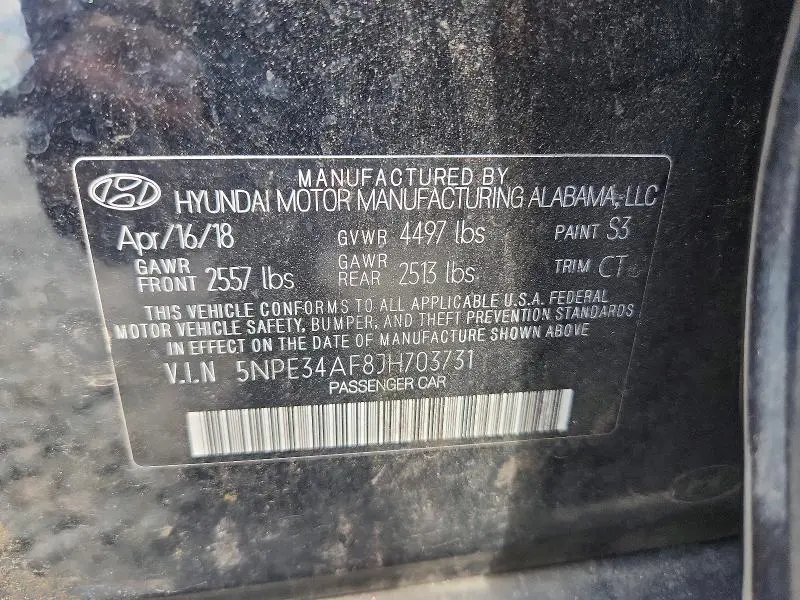 2018 HYUNDAI SONATA SPORT+  