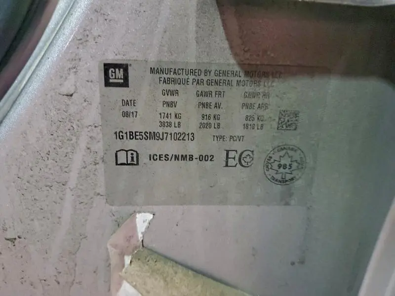 2018 CHEVROLET CRUZE LT  