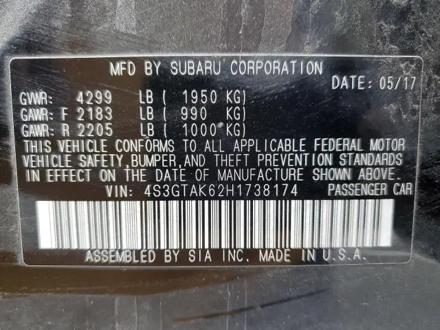 2017 SUBARU IMPREZA SPORT  