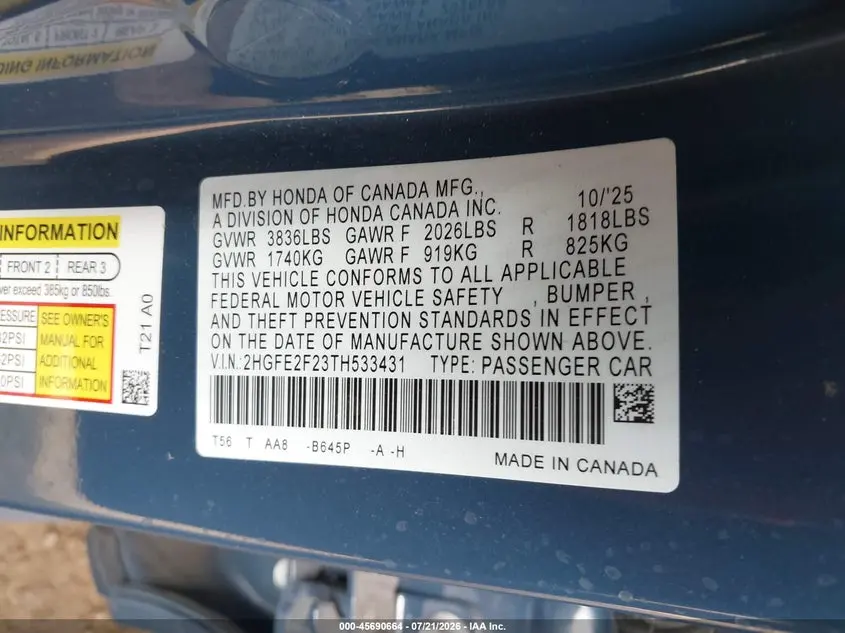 2026 HONDA CIVIC LX