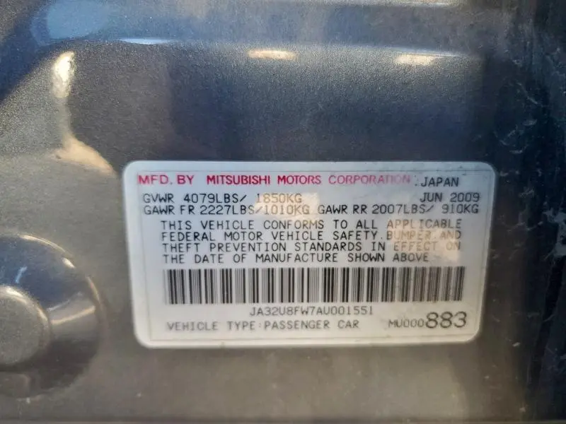 2010 MITSUBISHI LANCER GTS  