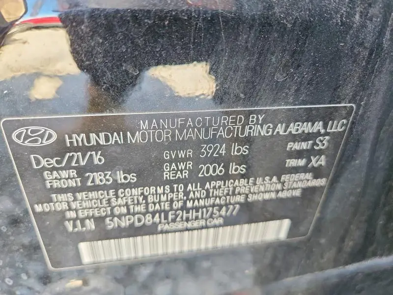 2017 HYUNDAI ELANTRA SE  