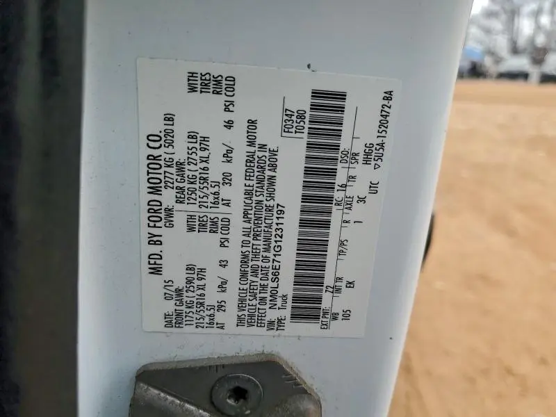 2016 FORD TRANSIT CONNECT XL  