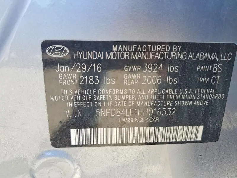 2017 HYUNDAI ELANTRA LIMITED  