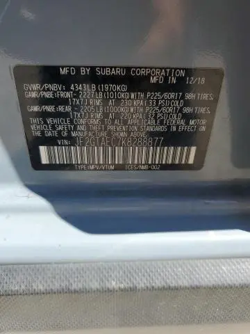 2019 SUBARU CROSSTREK PREMIUM  