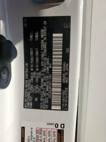 2016 TOYOTA 4RUNNER SR5  