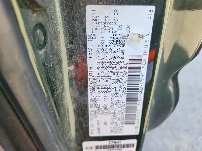 2012 TOYOTA TACOMA V6  