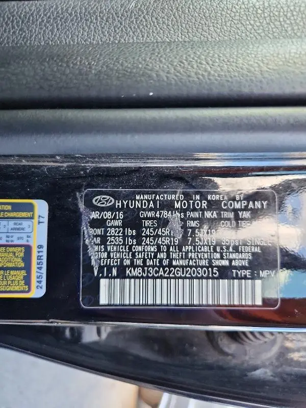 2016 HYUNDAI TUCSON LIMITED  