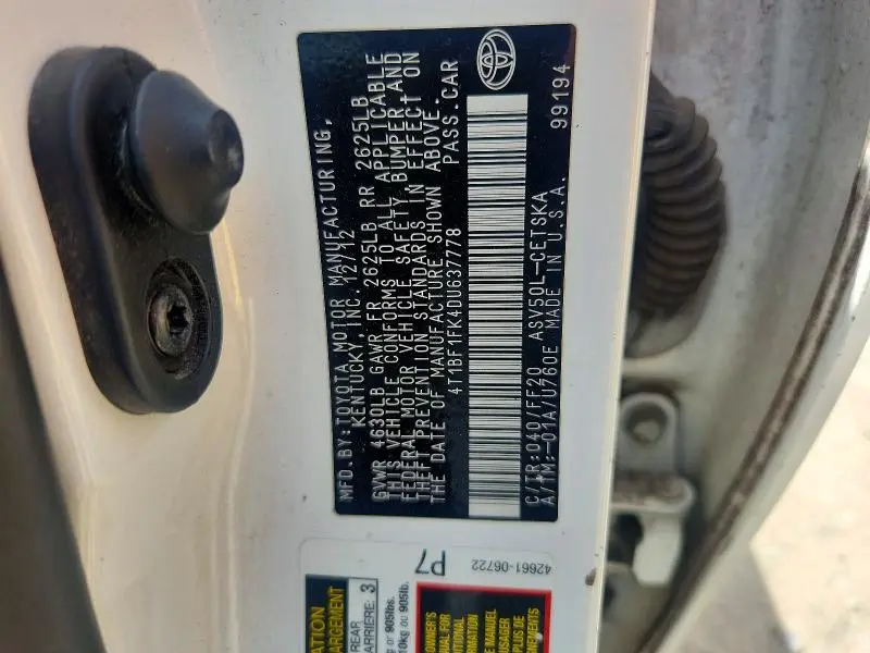 2013 TOYOTA CAMRY SE  
