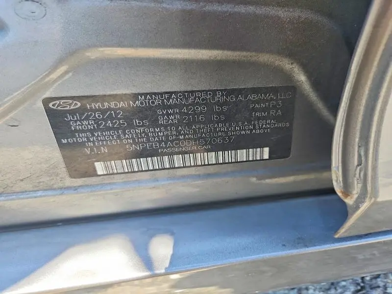 2013 HYUNDAI SONATA GLS  