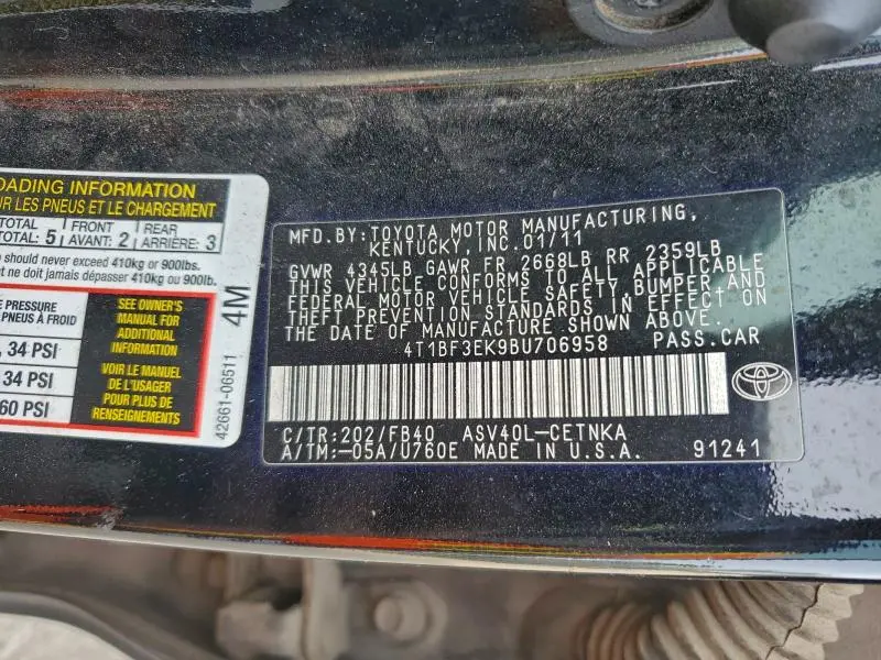 2011 TOYOTA CAMRY BASE  