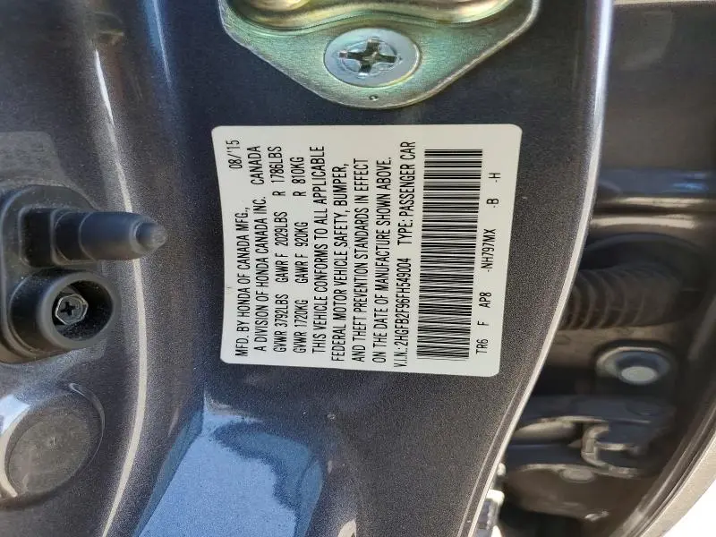 2015 HONDA CIVIC EXL  