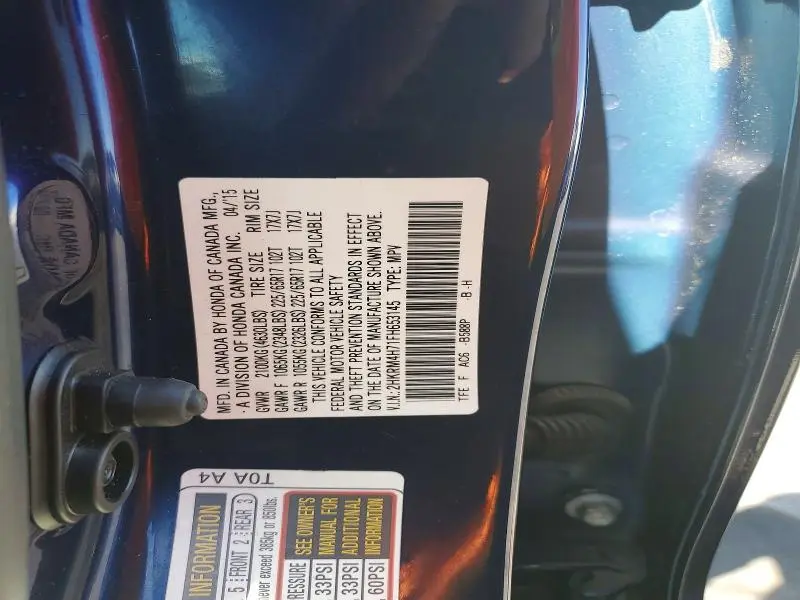 2015 HONDA CR-V EXL  