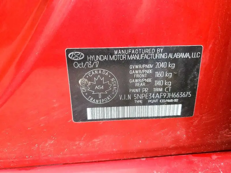 2018 HYUNDAI SONATA SEL  
