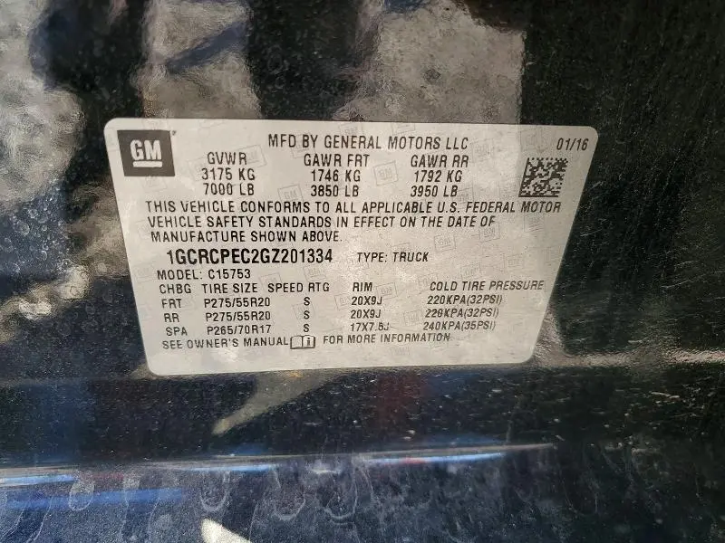 2016 CHEVROLET SILVERADO C1500 CUSTOM  