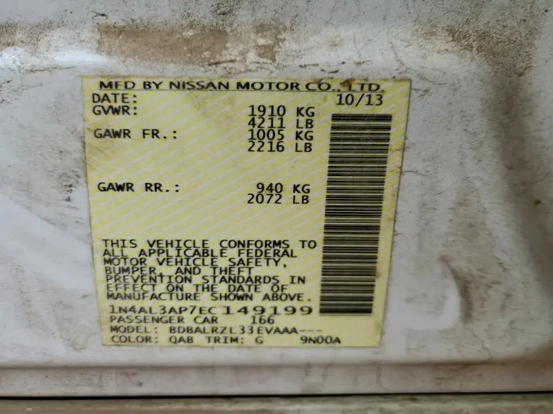 2014 NISSAN ALTIMA 2.5  