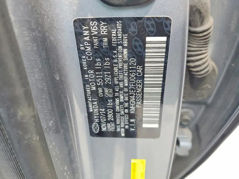 2015 HYUNDAI GENESIS 3.8L  