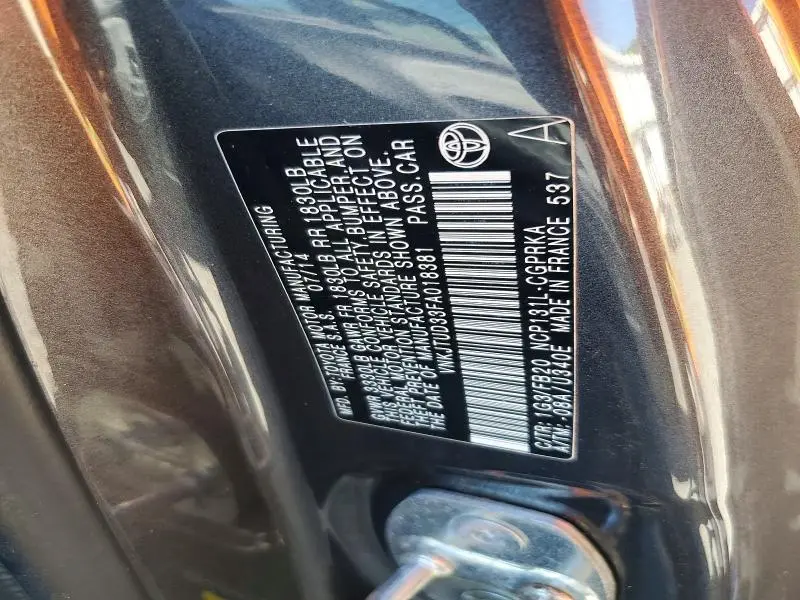2015 TOYOTA YARIS 3-DOOR LE  