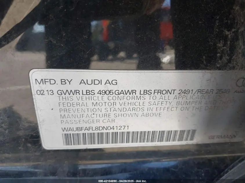 2013 AUDI A4 2.0T PREMIUM