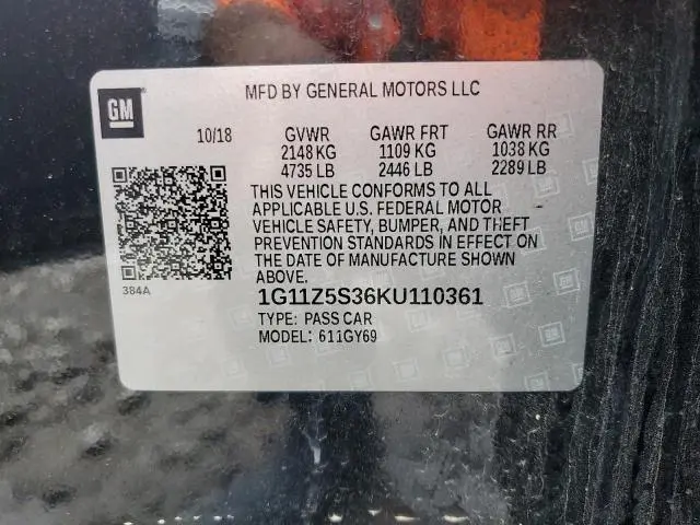 2019 CHEVROLET IMPALA LT  