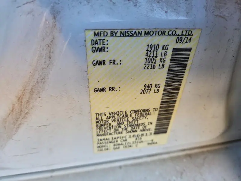 2015 NISSAN ALTIMA 2.5  