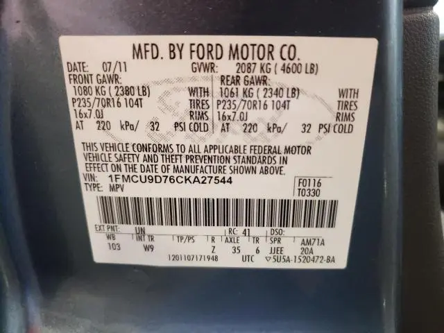 2012 FORD ESCAPE XLT  