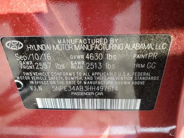 2017 HYUNDAI SONATA SPORT