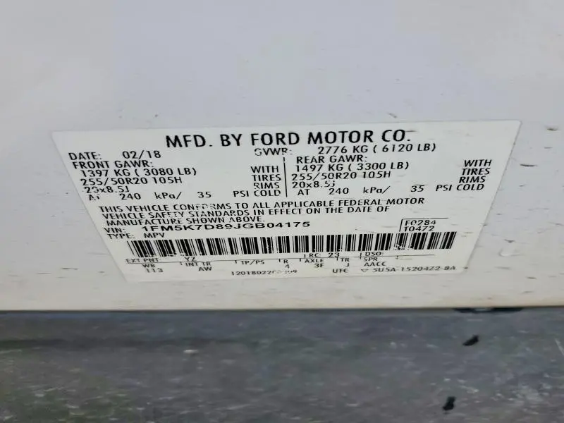 2018 FORD EXPLORER XLT  
