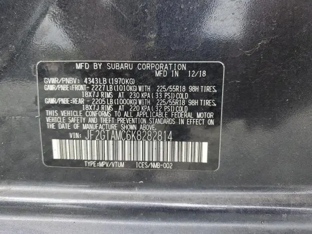 2019 SUBARU CROSSTREK LIMITED  