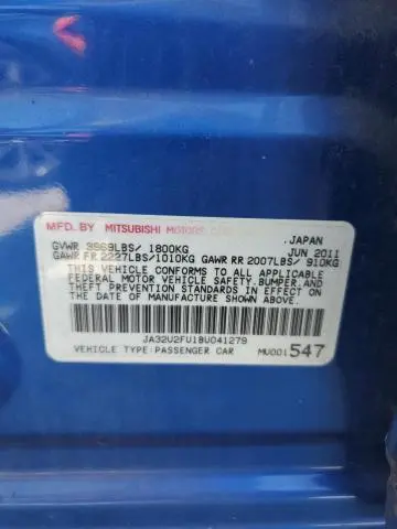 2011 MITSUBISHI LANCER ES  