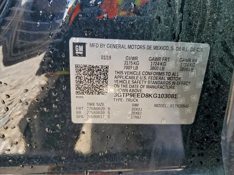 2019 GMC SIERRA K1500 AT4  