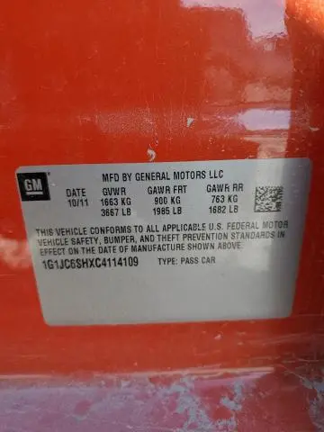 2012 CHEVROLET SONIC LT  