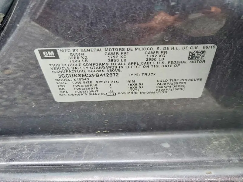 2015 CHEVROLET SILVERADO K1500 LTZ  