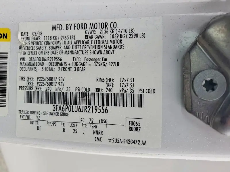 2018 FORD FUSION SE HYBRID  