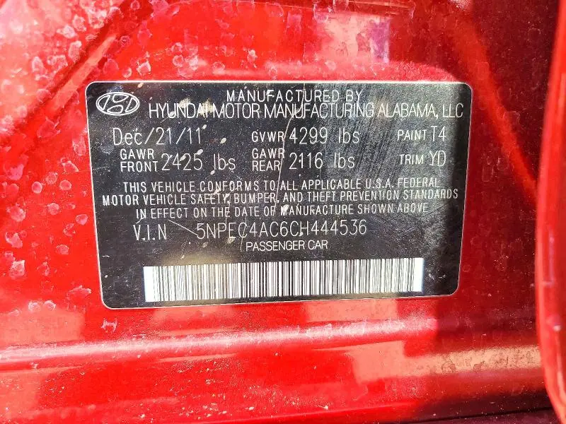 2012 HYUNDAI SONATA LIMITED  