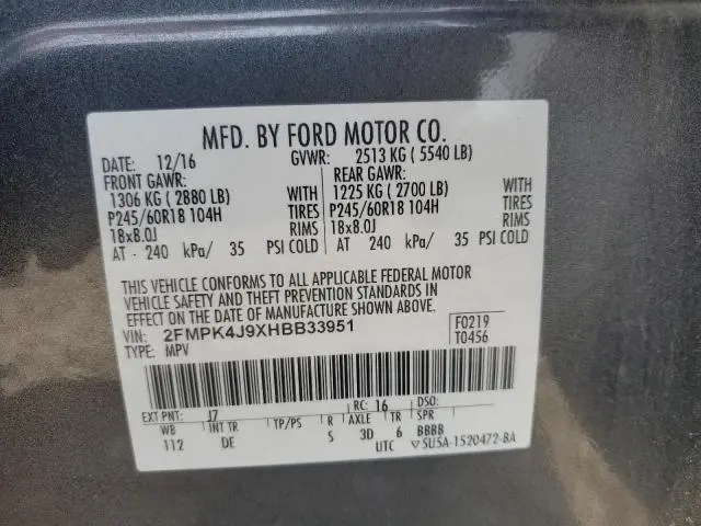 2017 FORD EDGE SEL  