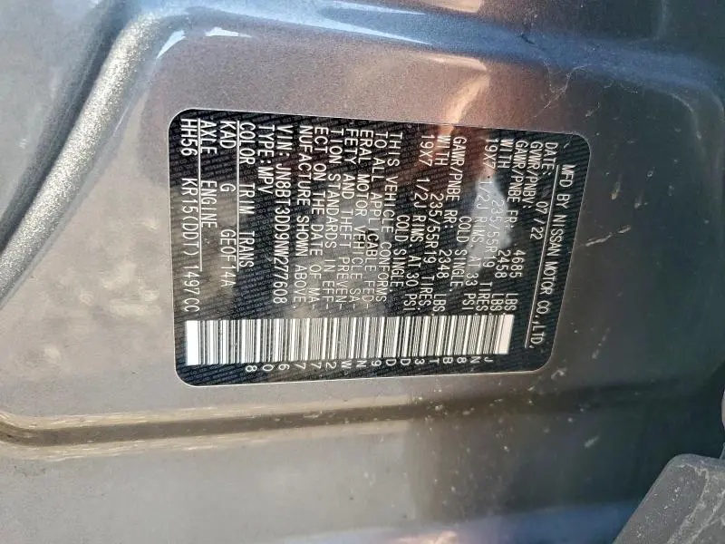 2022 NISSAN ROGUE PLATINUM  