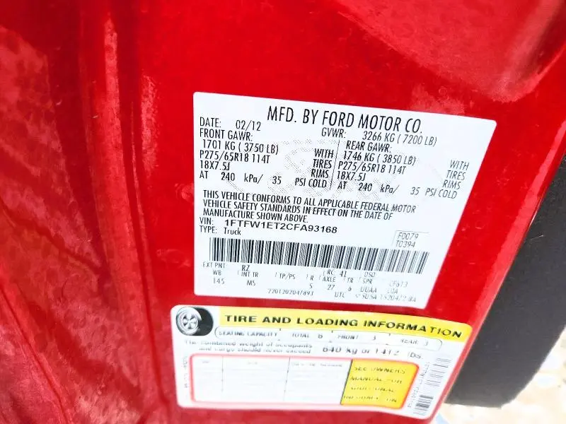2012 FORD F150 SUPERCREW  