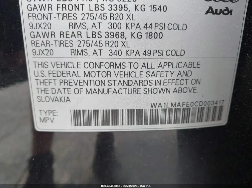 2012 AUDI Q7 3.0 TDI PREMIUM