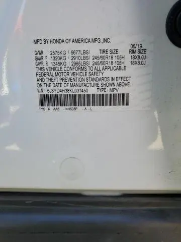 2019 ACURA MDX   