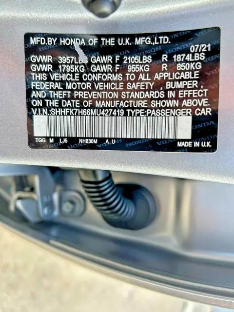 2021 HONDA CIVIC EX  