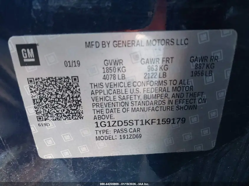 2019 CHEVROLET MALIBU LT