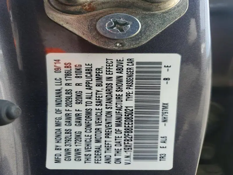 2014 HONDA CIVIC EX  