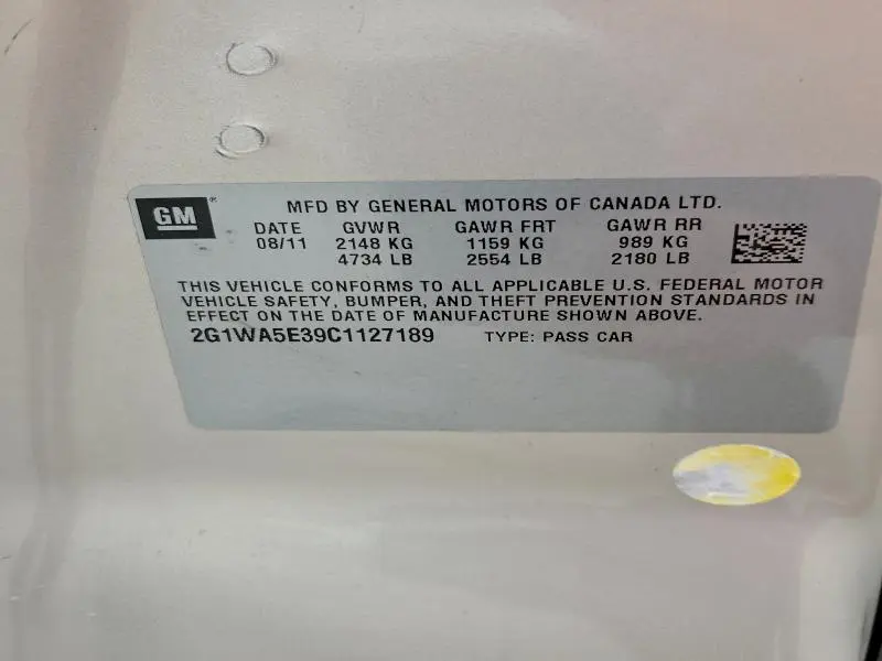 2012 CHEVROLET IMPALA LS  